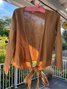 Linen Wrap Blouse - Made in Canada